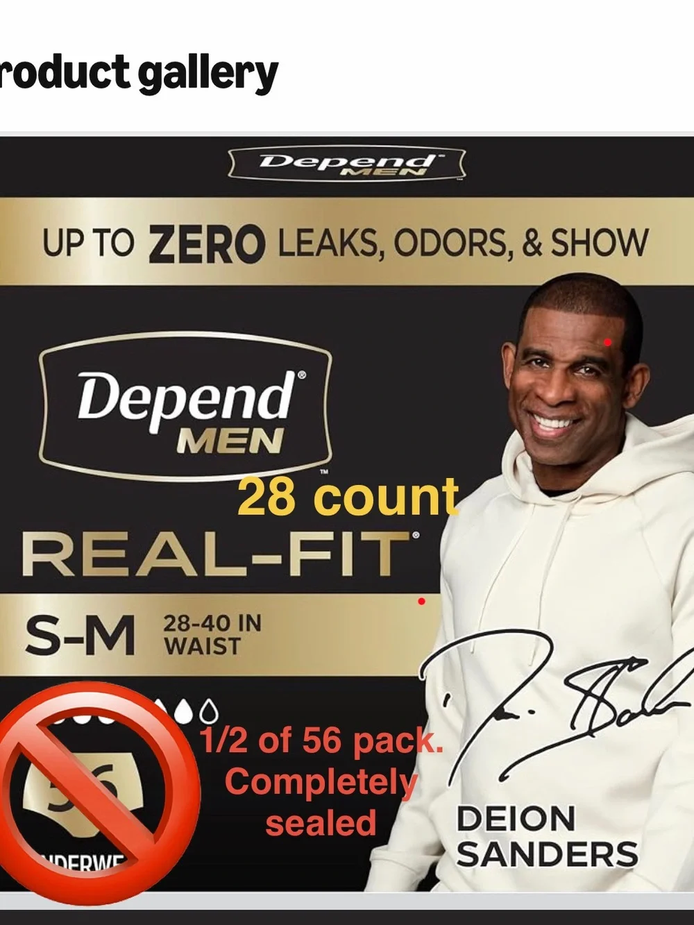 Depend Men Real-Fit Briefs — Black (S-M) 28 Count